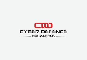 Cyber Defence Abstract c o d letter marks minimalist logo design vector