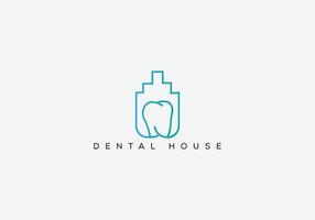 plantilla de diseño de logotipo de casa dental vector