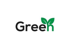 Green typography word mark logo design template vector