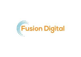 diseño de logotipo de datos abstractos digitales de fusión vector