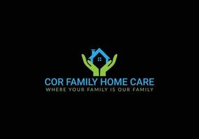 Abstract home care emblem logo design vector