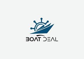 Boat deal Abstract ship emblem logo design vector