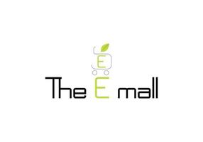 Abstract e mall shopping emblem logo design vector