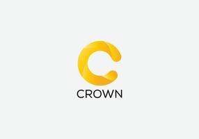 Crown Abstract C letter modern initial lettermarks logo design vector