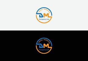 Abstract DM letter emblem modern logo design vector