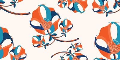 Modern abstract flower, leaf, seamless pattern. designed with creative ideas vector