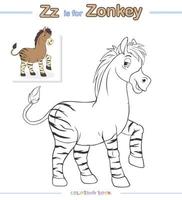 Kids Coloring Books or coloring pages zonkey cartoon