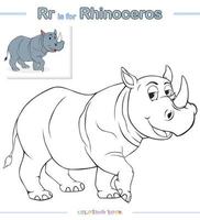 Kids Coloring Books or coloring pages Rhinoceros cartoon