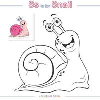 Kids Coloring Books or coloring pages Snail cartoon vector
