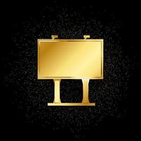 street billboard gold icon. Vector illustration of golden particle background. Gold vector icon