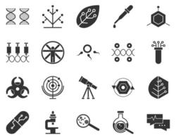Debate, cardiogram, talk, bubble. Bioengineering glyph icons set. Biotechnology for health, researching, materials creating. vector
