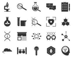 Knowledge, human, reader, science. Bioengineering glyph icons set. Biotechnology for health, researching, materials creating. Molecular biology, biomedical and molecular engineering. vector