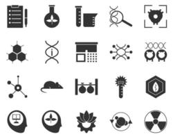 Radiation, danger, sign. Bioengineering glyph icons set. Biotechnology for health, researching, materials creating. Molecular biology, biomedical and molecular engineering . vector