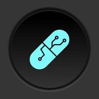 Round button icon, Drugs, smart. Button banner round, badge interface for application illustration on dark background vector