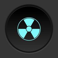Round button icon, Radiation, danger, sign. Button banner round, badge interface for application illustration on dark background vector