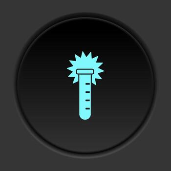Round button icon, Chemical reaction. Button banner round, badge interface for application illustration on dark background vector