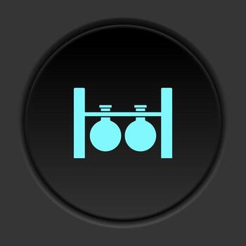 Round button icon, Laboratory, flask. Button banner round, badge interface for application illustration on dark background vector