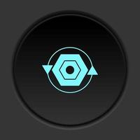 Round button icon, Bioinformatics. Button banner round, badge interface for application illustration on dark background vector