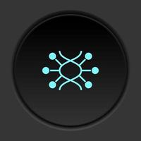Round button icon, Genome, dna. Button banner round, badge interface for application illustration on dark background vector