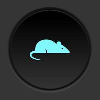 Round button icon, Rat, laboratory. Button banner round, badge interface for application illustration on dark background vector