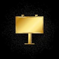 street billboard gold icon. Vector illustration of golden particle background. Gold vector icon