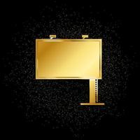 street billboard gold icon. Vector illustration of golden particle background. Gold vector icon