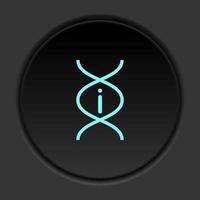 Round button icon, Dna, info. Button banner round, badge interface for application illustration on dark background vector