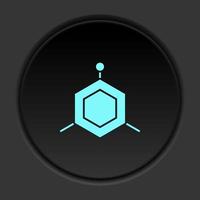 Round button icon, Molecules. Button banner round, badge interface for application illustration on dark background vector