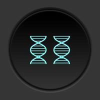 Round button icon, Genome, dna. Button banner round, badge interface for application illustration on dark background vector