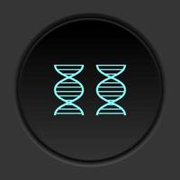 Round button icon, Genome, dna. Button banner round, badge interface for application illustration on dark background vector