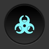 Round button icon, Hazard, biology. Button banner round, badge interface for application illustration on dark background vector