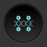 Round button icon, Genes, genetics. Button banner round, badge interface for application illustration on dark background vector