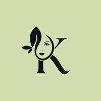 Vector Illustration of Monogram Beauty logo letter K