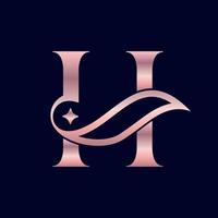 cosmetic beauty logo brand letter H vector