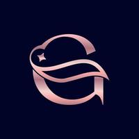 cosmetic beauty logo brand letter G vector