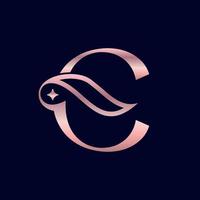 cosmetic beauty logo brand letter C vector