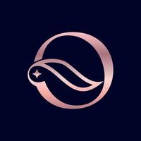 cosmetic beauty logo brand letter O vector