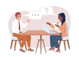 Employment interview 2D vector isolated illustration