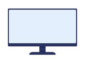 Computer monitor semi flat color vector element. Portable display. Electronics. Editable item. Full sized object on white. Simple cartoon style illustration for web graphic design and animation