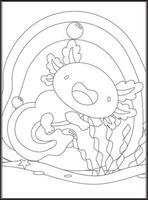 Axolotl Coloring Pages for kids vector