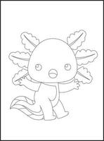 Axolotl Coloring Pages for kids vector