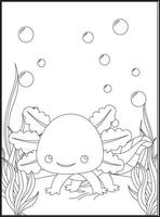 Axolotl Coloring Pages for kids vector