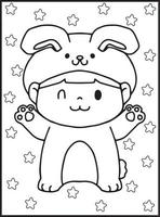 dibujos kawaii para colorear para niños vector