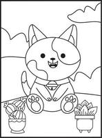 Kawaii Coloring pages for Kids vector