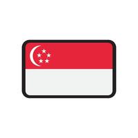 Republic of singapore flag icon, vector illustration logo design.