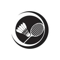 shuttlecock and racket icon,logo illustration design vector