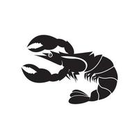 logotipo de camarón lomster, diseño de ilustración de vector de icono