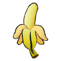 Ripe banana isolated on transparent background , fruit line art isolated png
