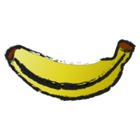 Banana isolated on transparent background , fruit line art isolated png