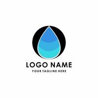 vector de logotipo de ilustración de gota de agua en color azul